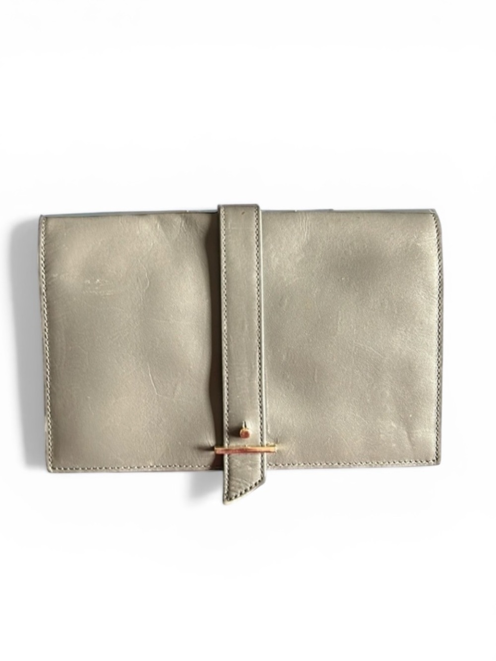 Cole Haan Vestry Gray Leather Snap Clutch Wallet